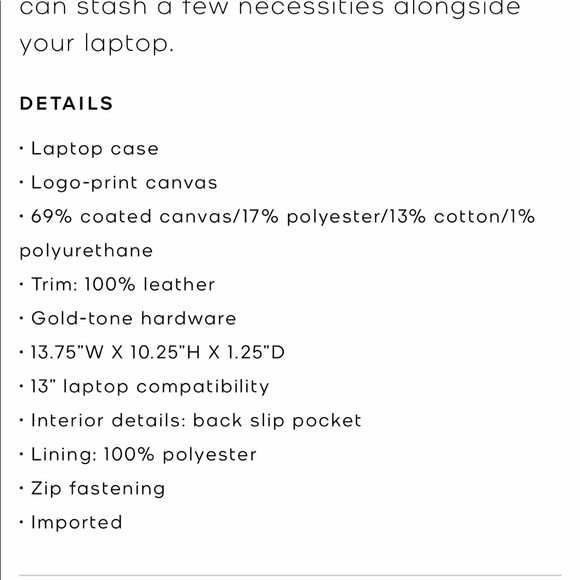 Michael Kors Large Jet Set Laptop Case Sleeve White Logo NWOT - Picture 6 of 6